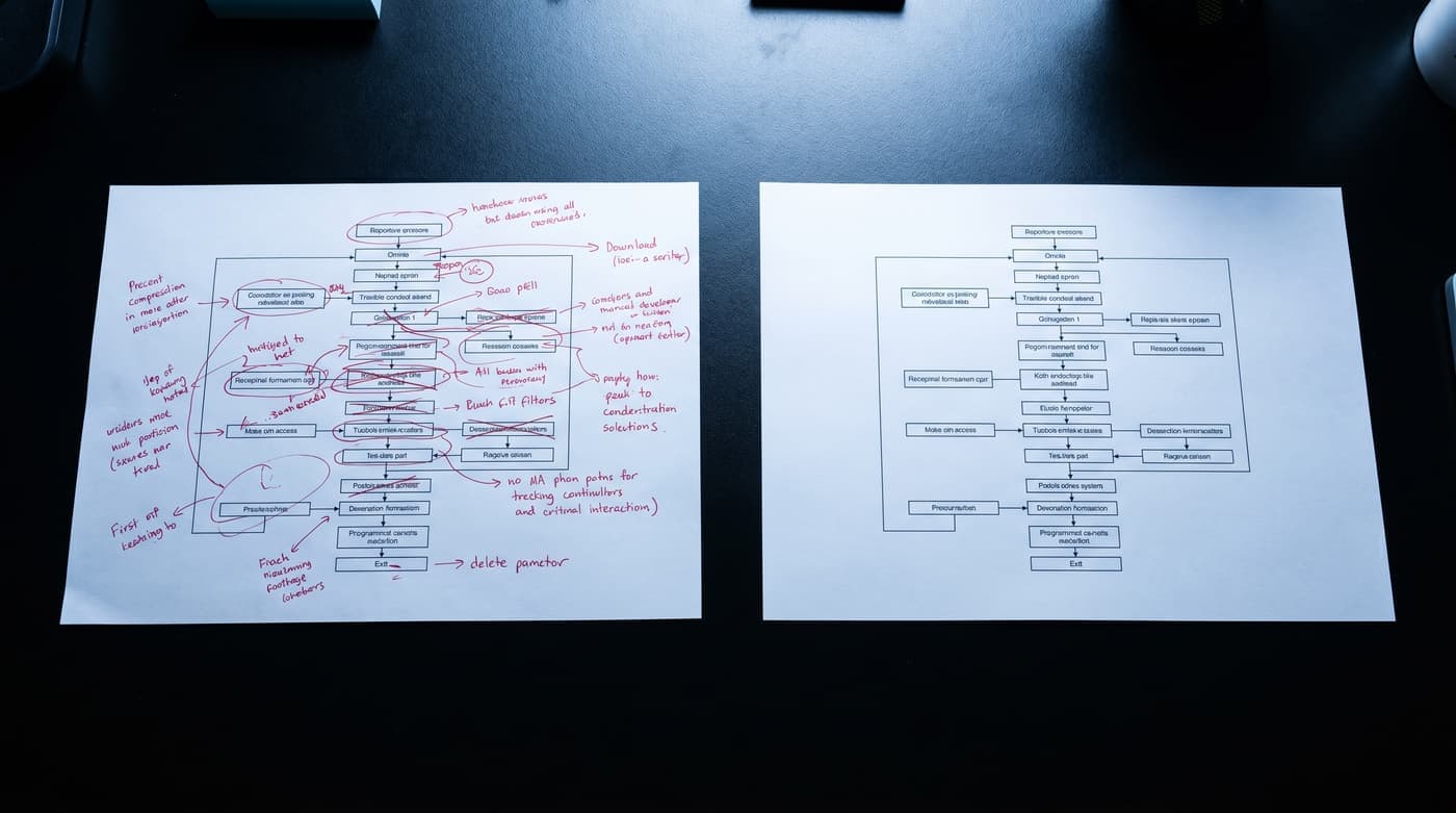 Abstract comparison of different software nodes connecting in the cloud